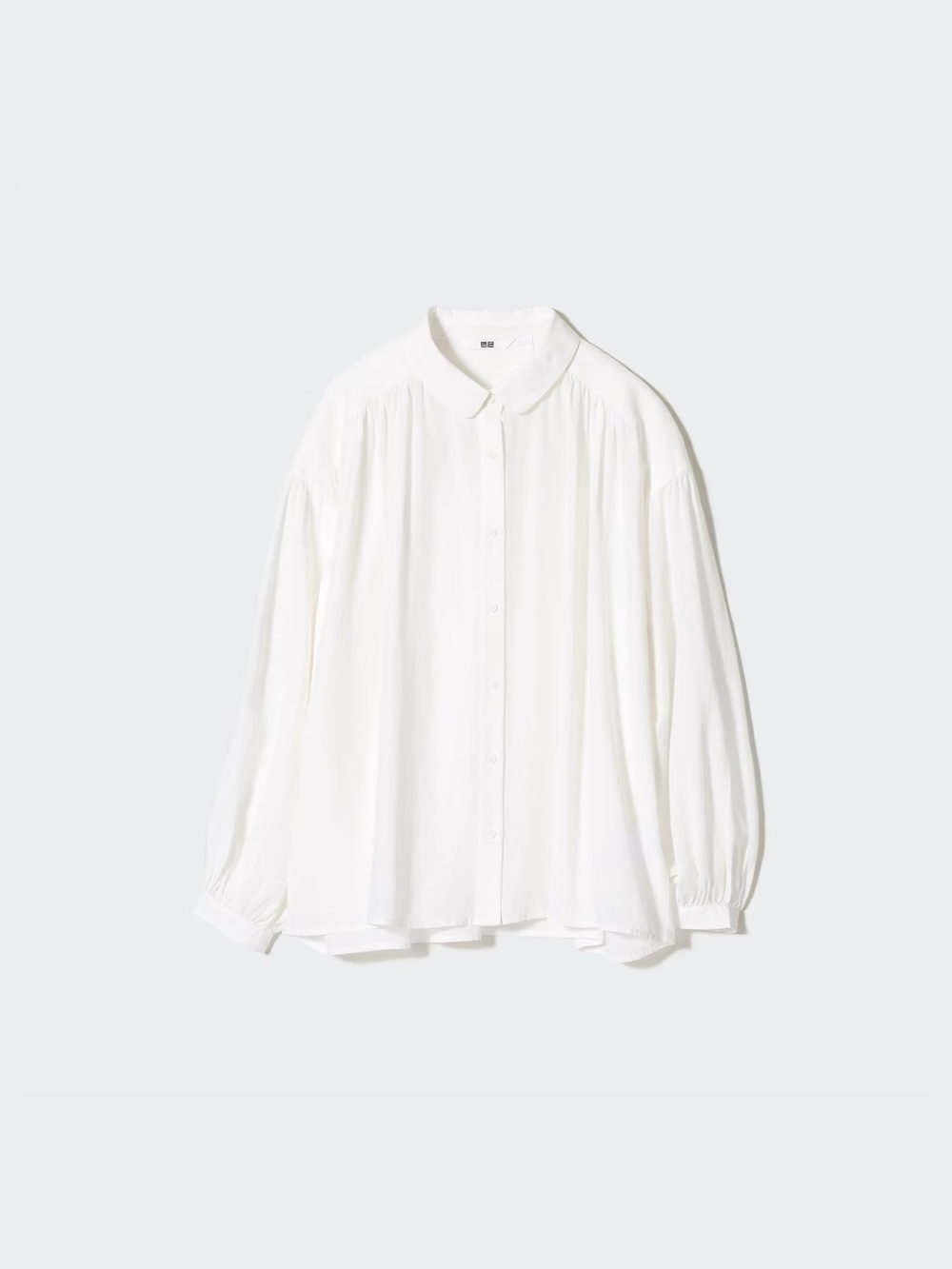 Uniqlo Soft Lawn Gathered Blouse Off White